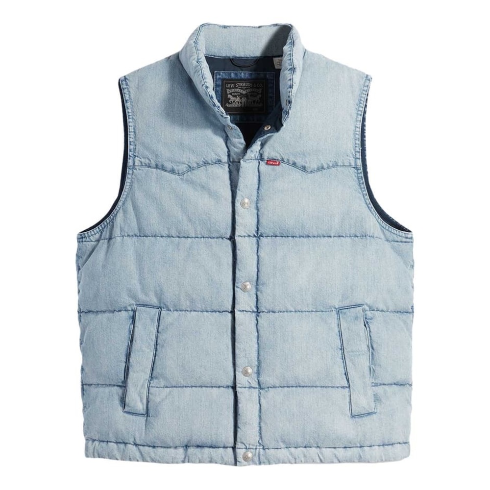 Levi's Denim Super Puffer Vest Light Blue
